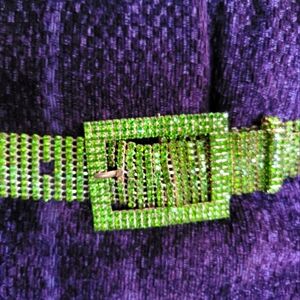Green rhinestone belt